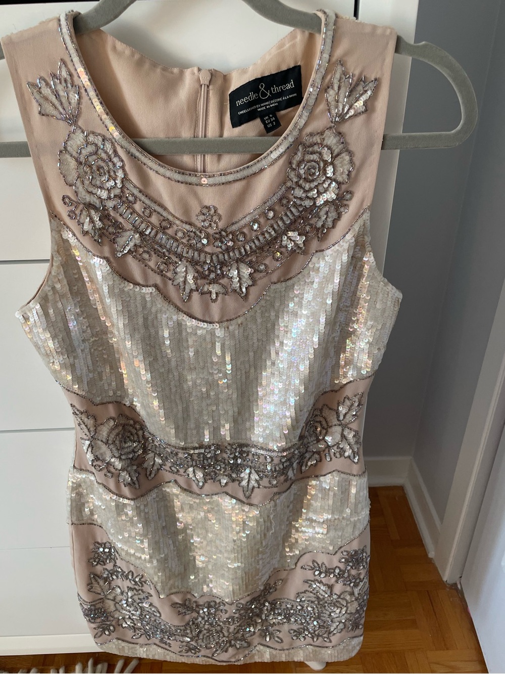 Needle & Thread Sequin Lace Cutout mini dress